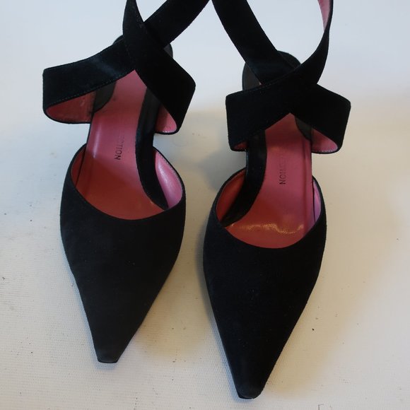 BISOU BISOU COLLECTION BLACK SUEDE WEDGE HEELS 6 * - Picture 3 of 10